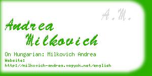 andrea milkovich business card